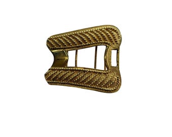 ヴィンテージゴールドトーンのテクスチャードシェブロンスカラップエッジベルトバックル交換用