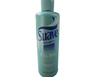 Champú corporal completo Suave vintage de 425 ml (15 oz) en botella color turquesa, objeto de colección de Helene Curtis.