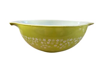 Vintage Pyrex Spring Blossom Grün Cinderella Rührschüssel 444 4 Qt Crazy Daisy
