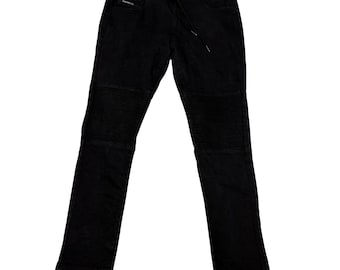 Ecko Unltd Mens Black Moto Jeans Drawstring Waist Size 30