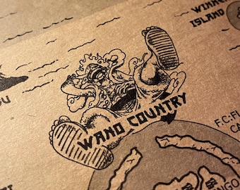 One Piece Grand Line Map Poster, Anime Pirate Wall Art, Kraft Paper Print