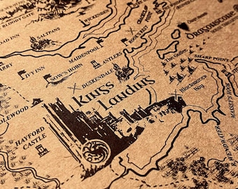 ASOIAF Known World Map, Westeros Essos Wall Art (70x100cm) (Kraft Paper)