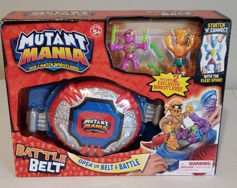 Mutant Mania Battle Belt Playset Collector's Edition with 2 Wrestler Figures