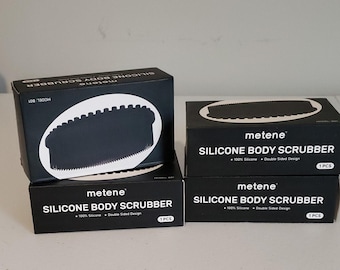 4/Metene siliconen body scrubber dubbelzijdig ontwerp model 801 zwart