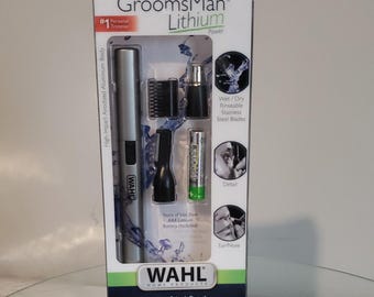 Wahl Micro GroomsMan Lithium Trimmer Wet/Dry Cordless Stainless Steel Silver/Bl…