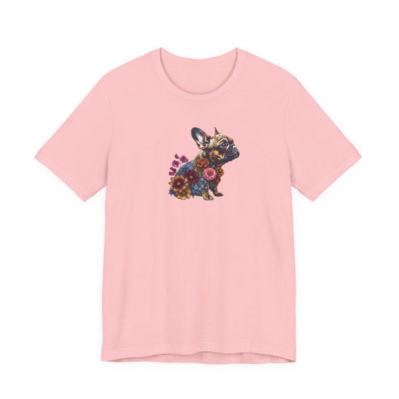 Floral French Bulldog Shirt | Botanical Dog Art Graphic Tee | Bella + Canvas | Dog Mum Gift image 8