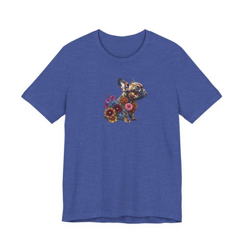 Floral French Bulldog Shirt | Botanical Dog Art Graphic Tee | Bella + Canvas | Dog Mum Gift image 15