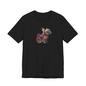 Floral French Bulldog Shirt | Botanical Dog Art Graphic Tee | Bella + Canvas | Dog Mum Gift image 9