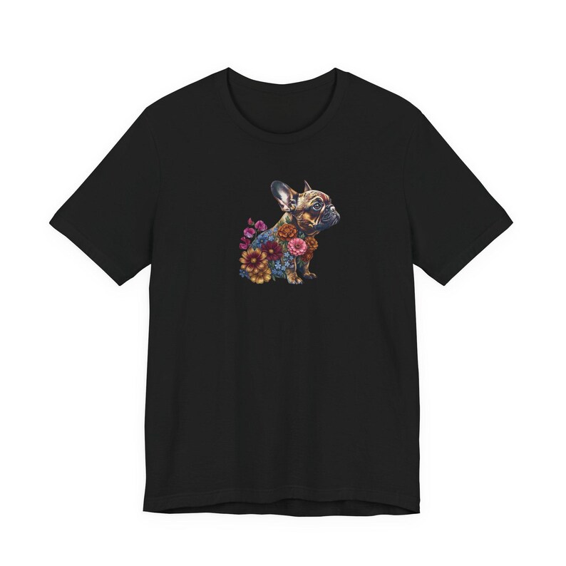 Floral French Bulldog Shirt | Botanical Dog Art Graphic Tee | Bella + Canvas | Dog Mum Gift image 9