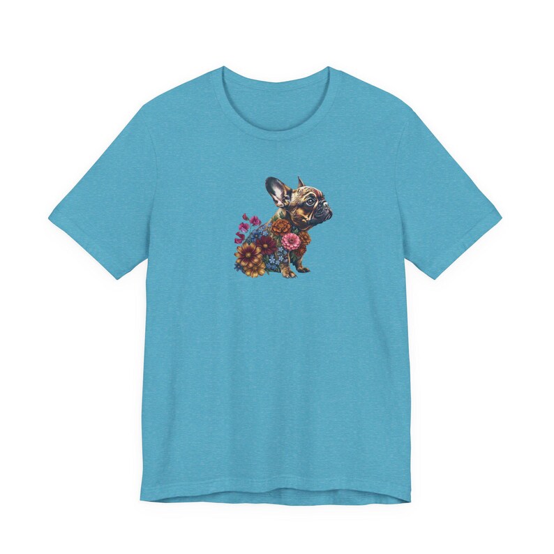 Floral French Bulldog Shirt | Botanical Dog Art Graphic Tee | Bella + Canvas | Dog Mum Gift image 13