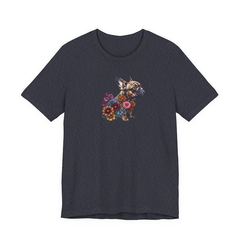 Floral French Bulldog Shirt | Botanical Dog Art Graphic Tee | Bella + Canvas | Dog Mum Gift image 14