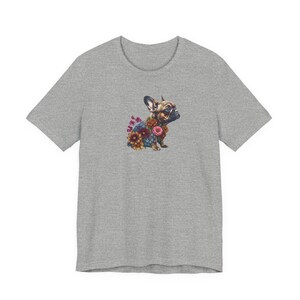 Floral French Bulldog Shirt | Botanical Dog Art Graphic Tee | Bella + Canvas | Dog Mum Gift image 12