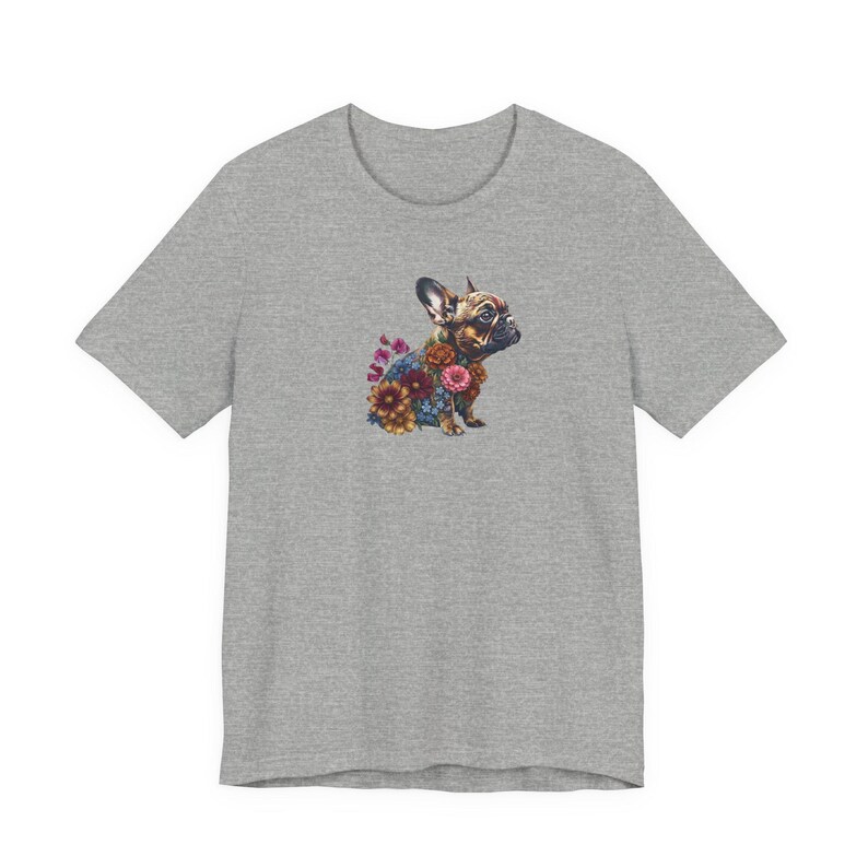 Floral French Bulldog Shirt | Botanical Dog Art Graphic Tee | Bella + Canvas | Dog Mum Gift image 12
