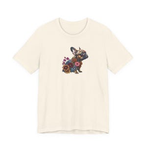 Floral French Bulldog Shirt | Botanical Dog Art Graphic Tee | Bella + Canvas | Dog Mum Gift image 7