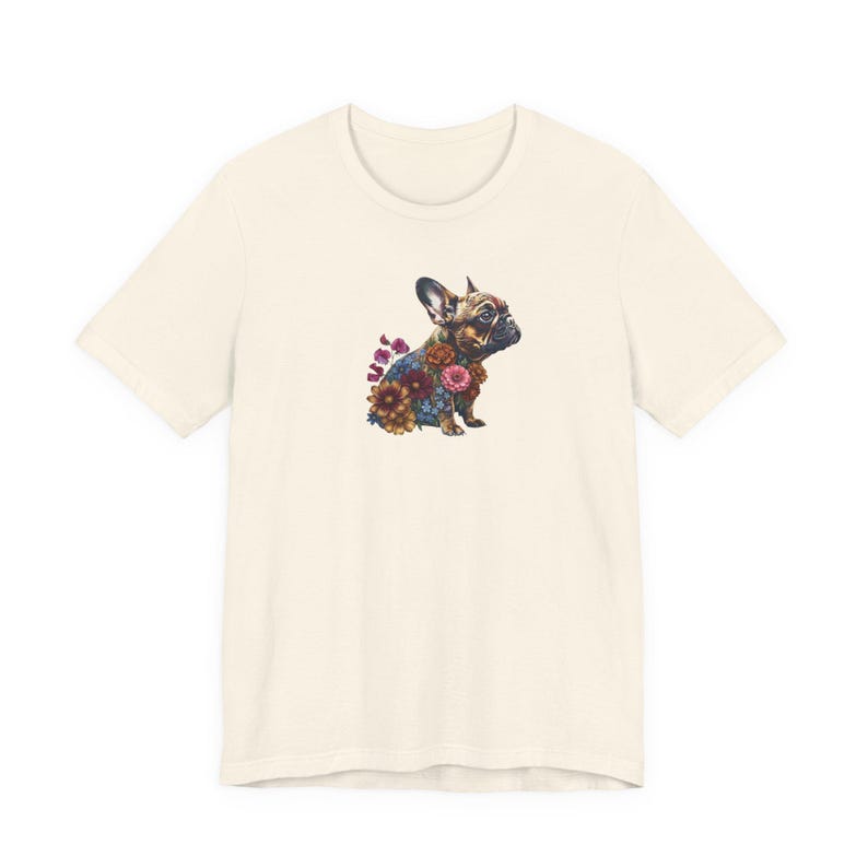 Floral French Bulldog Shirt | Botanical Dog Art Graphic Tee | Bella + Canvas | Dog Mum Gift image 7
