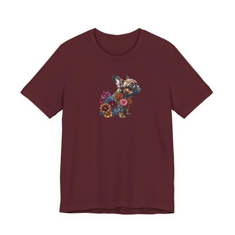 Floral French Bulldog Shirt | Botanical Dog Art Graphic Tee | Bella + Canvas | Dog Mum Gift image 16