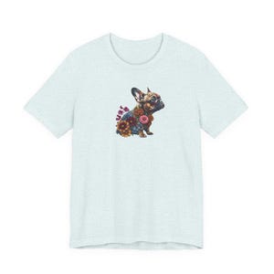 Floral French Bulldog Shirt | Botanical Dog Art Graphic Tee | Bella + Canvas | Dog Mum Gift image 11
