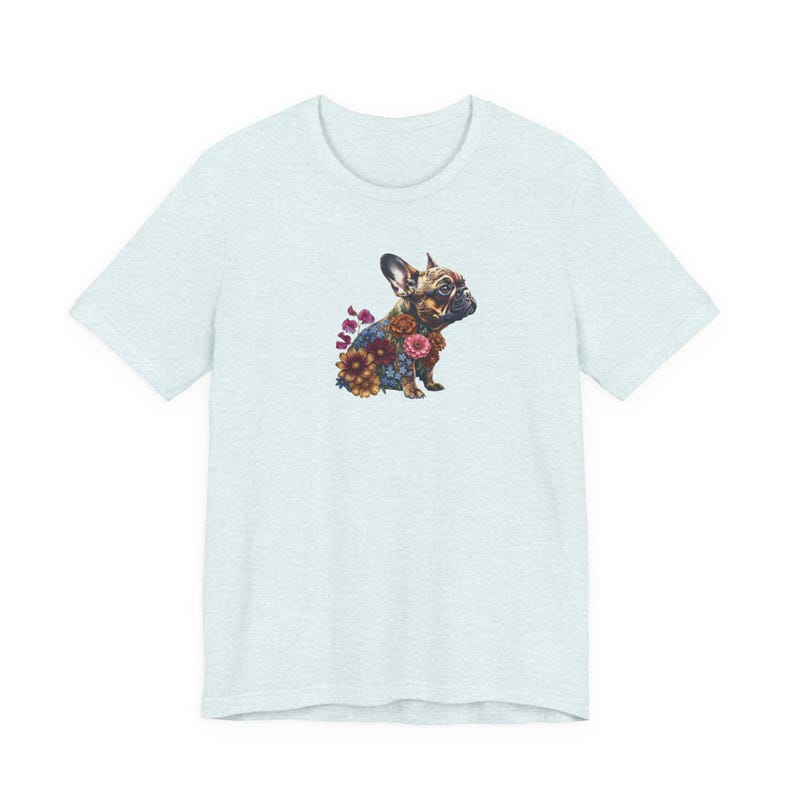 Floral French Bulldog Shirt | Botanical Dog Art Graphic Tee | Bella + Canvas | Dog Mum Gift image 11