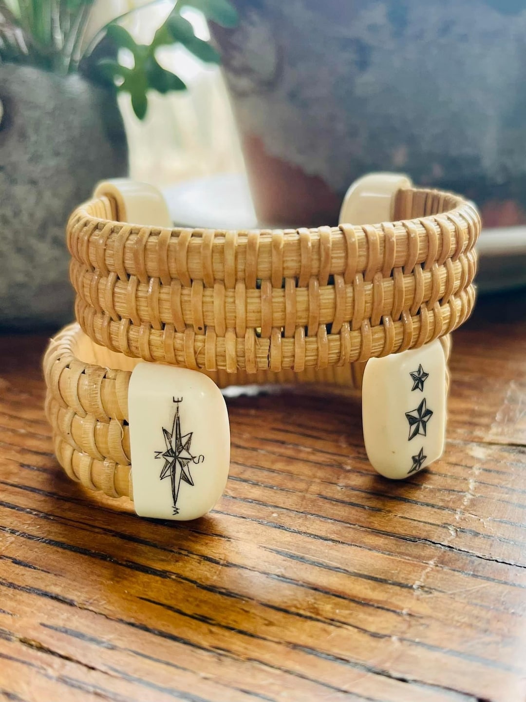 Nantucket Basket Bracelet 7 Compass Rose Sailors Stars Etsy