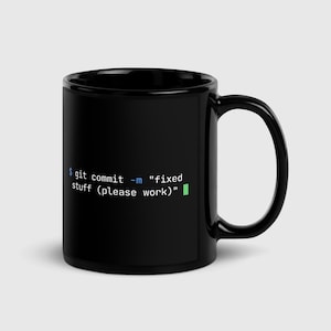Caneca Git Commit – Caneca de Café Divertida para Programador – Aniversário de Engenheiro de Software/Codificador