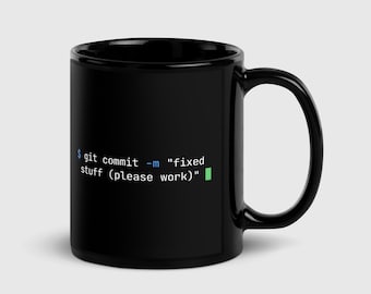 Git Commit Mug – Funny Programmer Coffee Cup – Software Engineer Coder Birthday