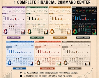 All-in-One Freelancer Business System (Google Sheets) | CRM & Finance Tracker | Dashboard Template | 7 Themes Bundle (Full Collection)