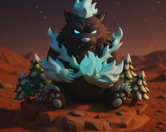 Solo Leveling Chibi Tank STL Figure | Shadow Bear Anime Model (Digital Download)