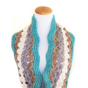 Skipping Stones Cowl Crochet Pattern: Infinity Scarf (PDF Pattern)