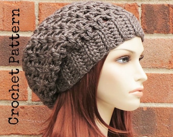 CROCHET HAT PATTERN Instant Download Pdf - Haven Slouchy Hat Womens Chunky Slouchy Hat Pattern - Permission to Sell English Only