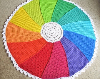 CROCHET BLANKET PATTERN Crochet Pattern Instant Download Pdf Tutorial - Color Whirl Blanket - Baby Blanket Rainbow Crochet Throw Pattern