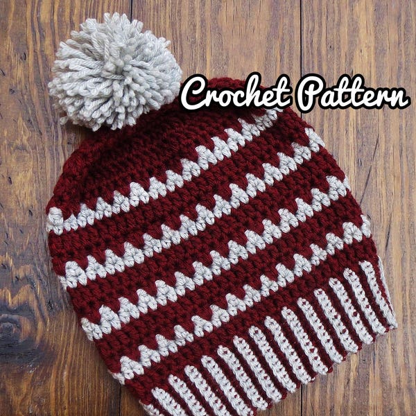 CROCHET HAT PATTERN Instant Pdf Download - Sweater Weather Slouchy Hat Beanie Pattern Fall Winter - Permission to Sell