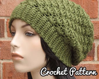 CROCHET HAT PATTERN Instant Pdf Download - Blythe Slouchy Beanie Hat Pattern Crochet Beret Tutorial - Permission to Sell
