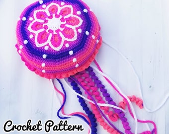 CROCHET PILLOW PATTERN Jellyfish Pillow Pattern Amigurumi Crochet Jellyfish Tutorial Instant Download English Only - Jellyfish Dreams Pillow