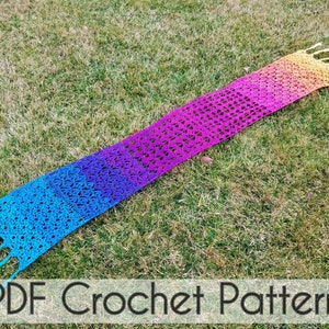 Holi Wrap Crochet Shawl Pattern: Colorful Lacy Scarf (PDF Pattern)