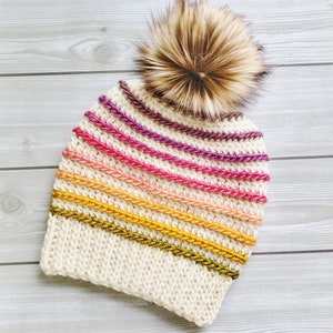 Crochet Hat Pattern // HOLLAND BEANIE // Striped Crochet Beanie Pattern // Instant Download Pdf Crochet Pattern