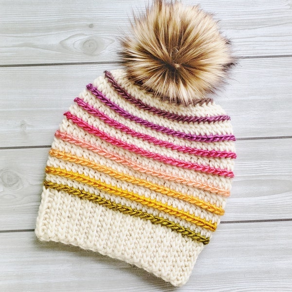 Crochet Hat Pattern // HOLLAND BEANIE // Striped Crochet Beanie Pattern // Instant Download Pdf Crochet Pattern
