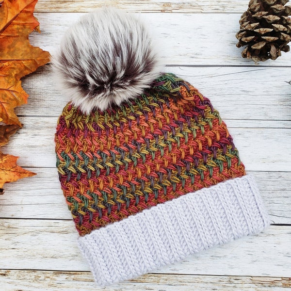 Crochet Hat Pattern // CROSSROADS BEANIE //  Crochet Woven Stitch Hat Beanie Pattern // Instant Download Pdf Crochet Pattern