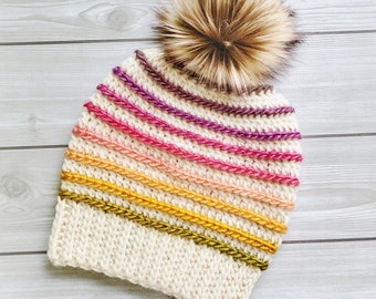 Crochet Hat Pattern // HOLLAND BEANIE // Striped Crochet Beanie Pattern // Instant Download Pdf Crochet Pattern