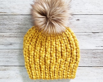 Sadie Beanie Crochet Hat Pattern: Knit Look Winter Ribbed (PDF Pattern)