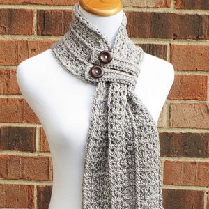 CROCHET SCARF PATTERN Crochet Cowl Button Scarf Neckwarmer Pattern Instant Download English Only - Hartford Buttoned Scarf