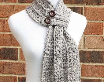 Hartford Buttoned Scarf Pattern: Crochet Cowl Neckwarmer (PDF Pattern)