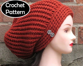 Ava Slouchy Beanie Crochet Pattern: Winter Hat (PDF Download)