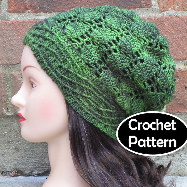 CROCHET HAT PATTERN Instant Pdf Download - Alatáriel Slouchy Beanie Hat Permission to Sell English Only