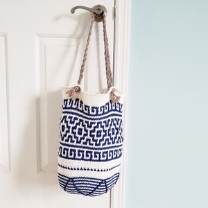 CROCHET BAG PATTERN Mykonos Tote Crochet Purse Pattern Mosaic Crochet Beach Bag Pattern Summer Crochet Tote Bag image 3