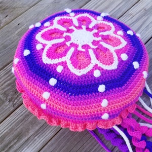 CROCHET PILLOW PATTERN Jellyfish Pillow Pattern Amigurumi Crochet Jellyfish Tutorial Instant Download English Only Jellyfish Dreams Pillow image 6