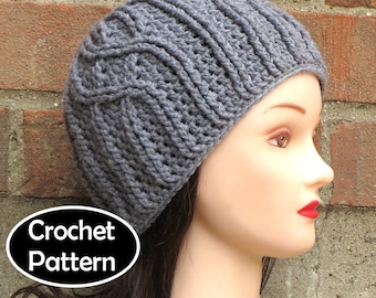 CROCHET HAT PATTERN Instant Pdf Download - Winterfell Cabled Beanie Hat  Womens Mens Unisex Teen Fall Winter- Permission to Sell