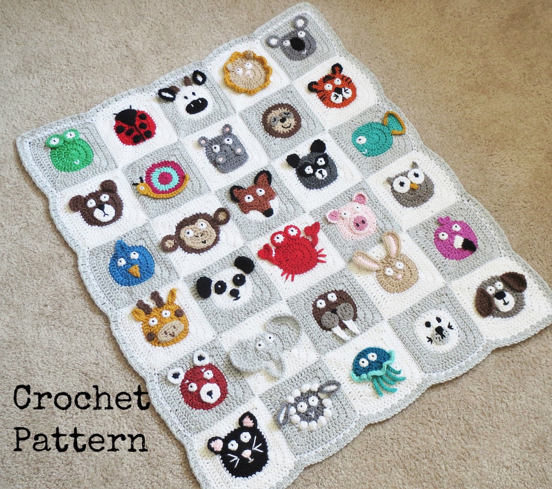 Crochet animal blanket free pattern sale