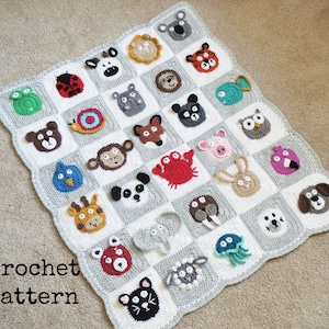 BABY BLANKET PATTERN Crochet Pattern Instant Download Pdf Tutorial - Zookeeper's Blanket - Animal Blanket Permission to Sell English Only