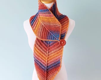 Fallen Feather Scarf: Crochet Button Cowl (PDF Pattern)