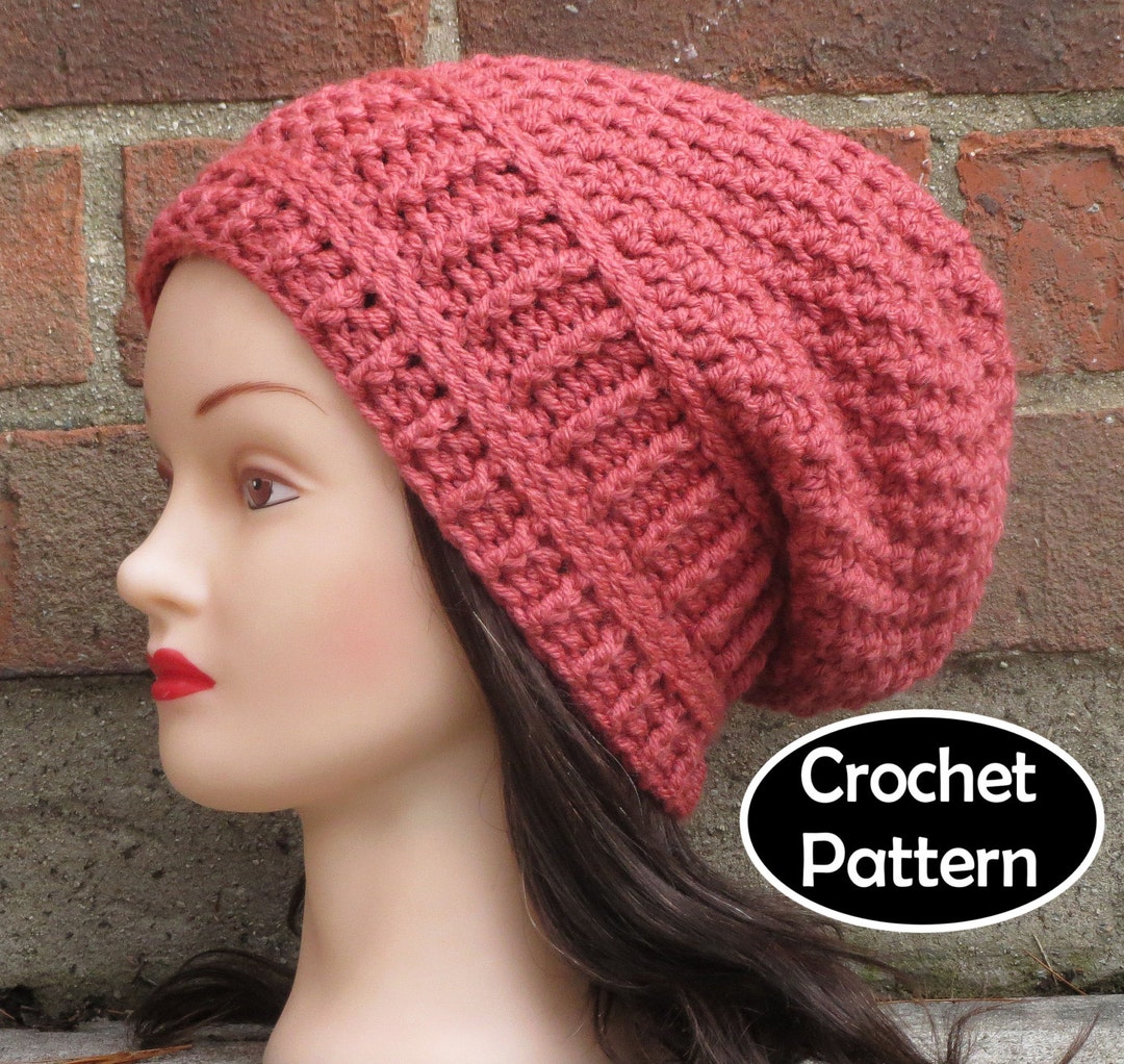 CROCHET HAT PATTERN Instant Pdf Download - Paige Slouchy Beanie Hat ...